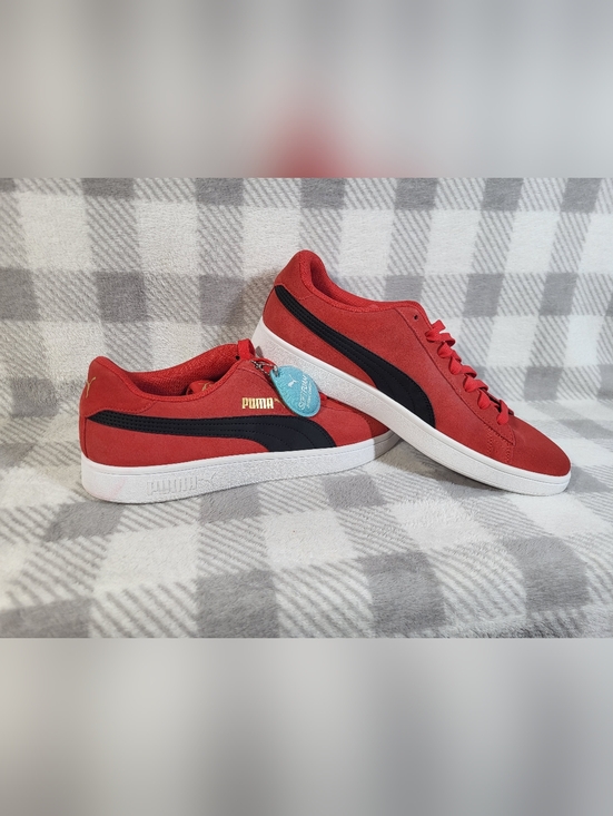 Puma Other - Men's Size 11.5 PUMA Red Suede Black White Low Top Sneakers Athletic